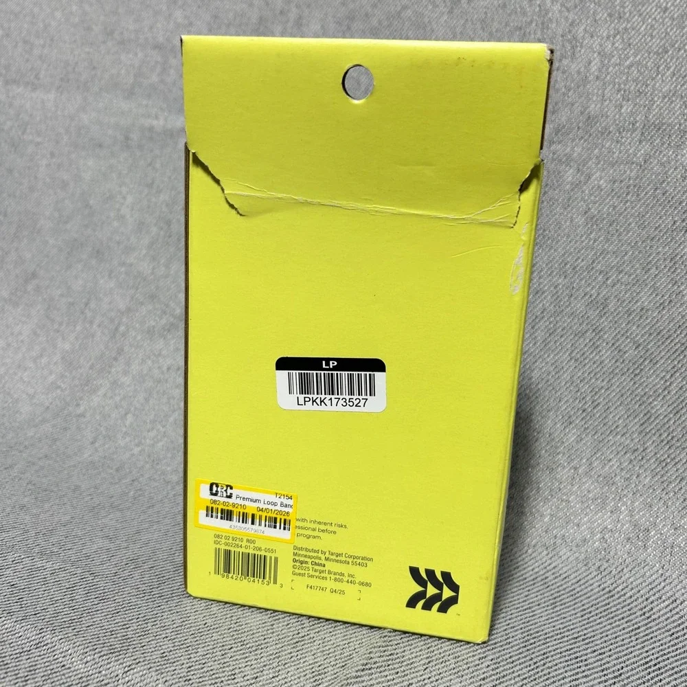 All in Motion Premium Loop Band Kit OS Yellow 3 Resistance Levels Carrying Bag